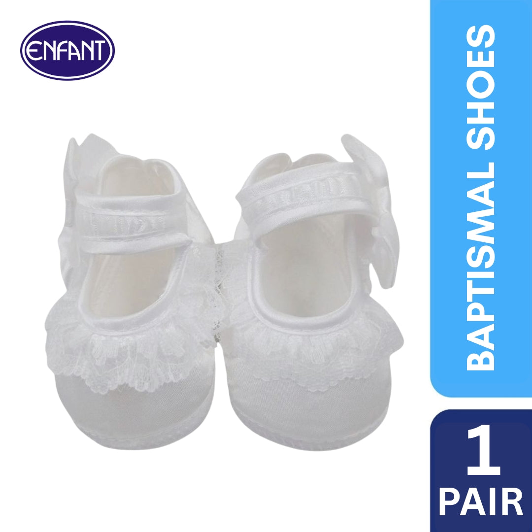 ENFANT BABY BAPTISMAL SHOES WITH VELCRO RIBBON