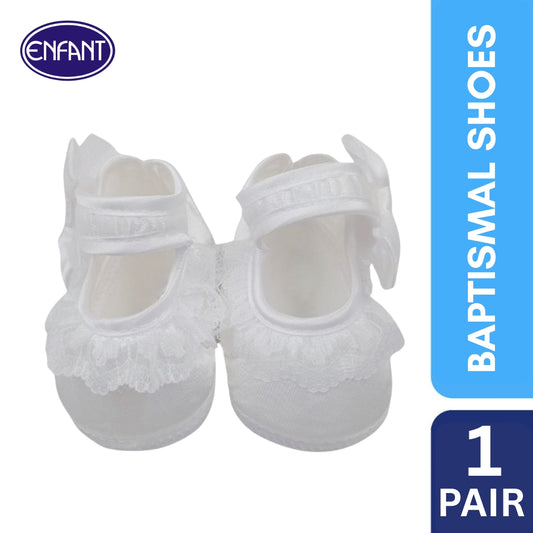 ENFANT BABY BAPTISMAL SHOES WITH VELCRO RIBBON