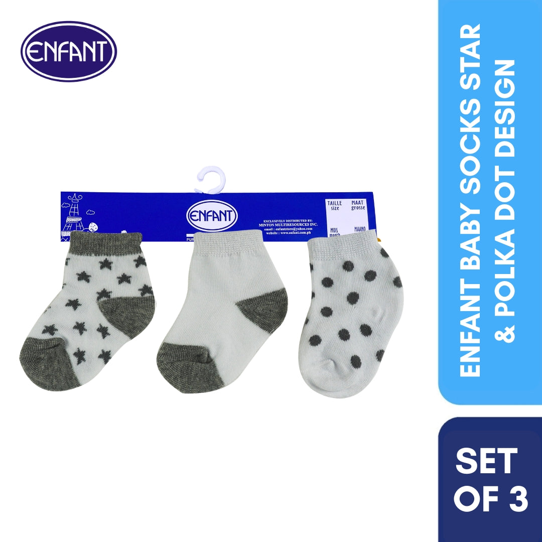 Enfant Baby Socks Star & Polka Dot Design