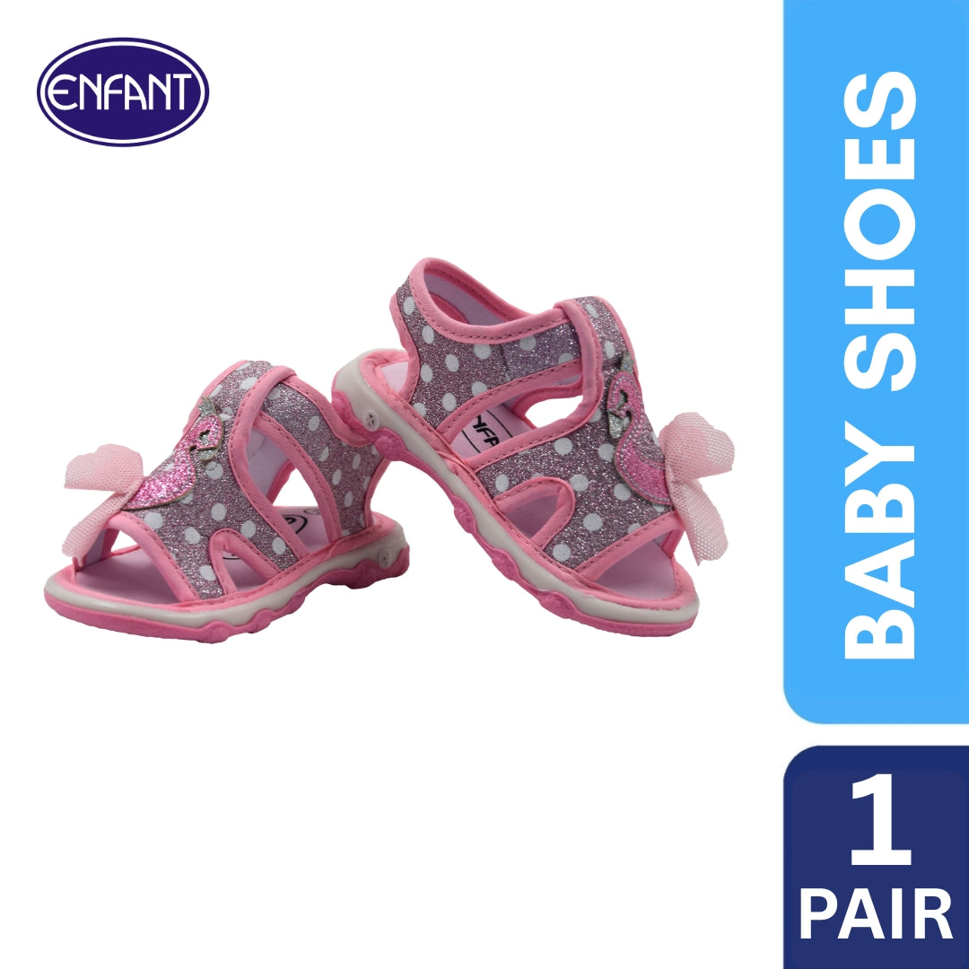 Enfant Baby Toddler Girl Walking Sandals ( Pink and White)