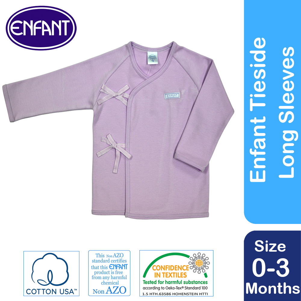 ENFANT Baby Newborn LongSleeves Tieside  SHIRT 100% COTTON US