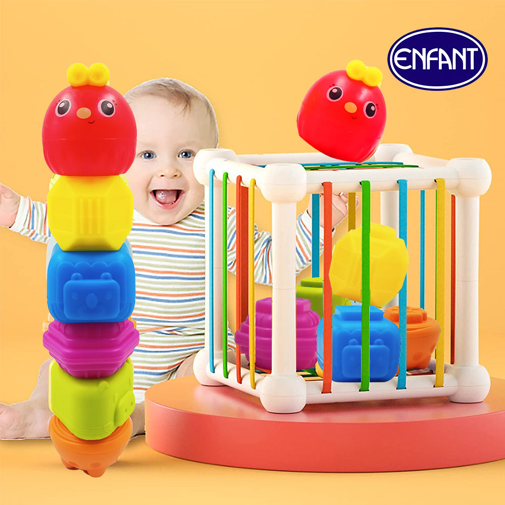 Enfant Baby shape game (with 7 Pcs Multi Sensory Shape, Montessori Baby Sensory Toys for Preschool)