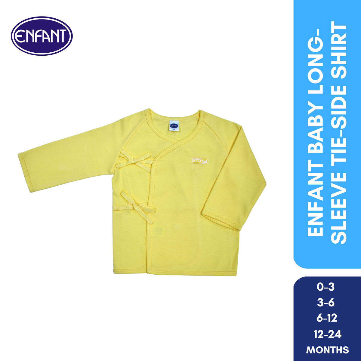 ENFANT Baby Newborn LongSleeves Tieside  SHIRT 100% COTTON US