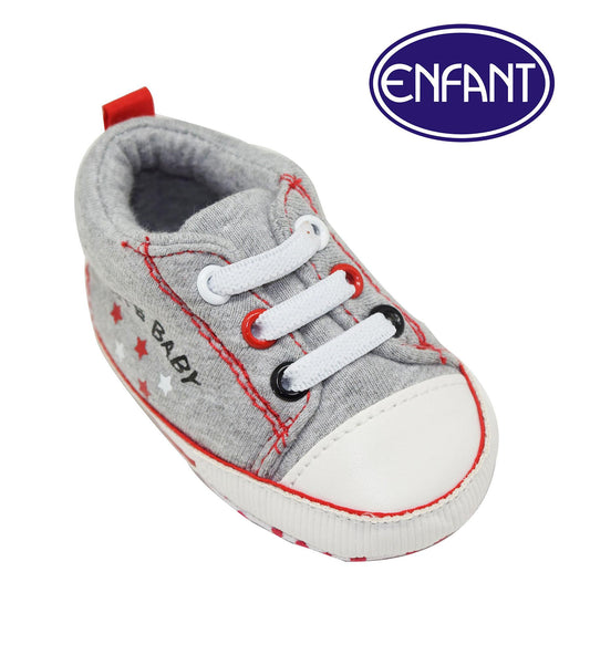 Enfant Baby Boy Shoes with star design (grey)