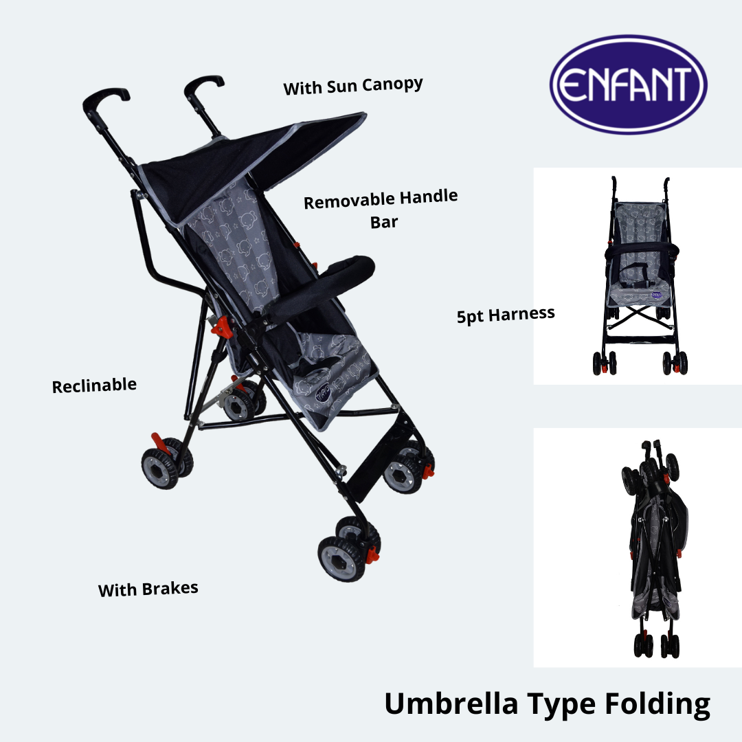 Enfant Lightweight Umbrella Buggy Stroller for Baby and Toddlers - Compact Fold - Girl, boy, unisex