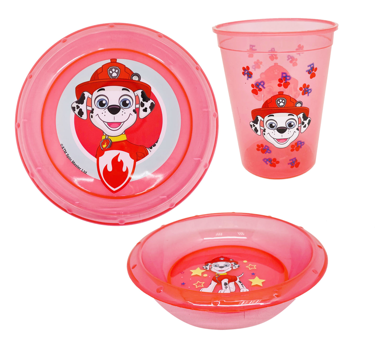 PAW PATROL Kids 3 pcs  PLATE, Cup AND DINING SET - BPA FREE