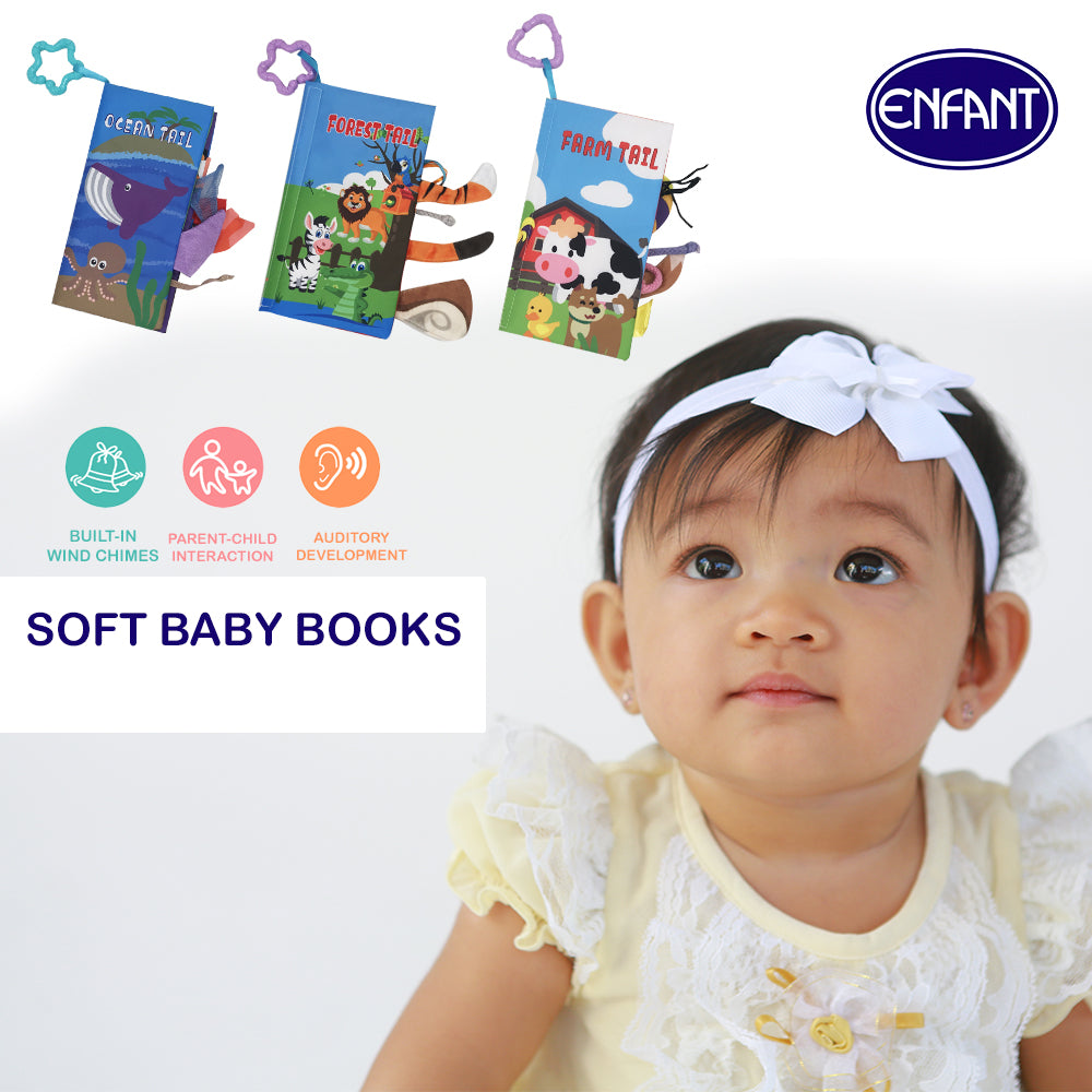 Enfant Soft Baby Cloth Books Ocean Tail/Forest Tail/ Farm Tail