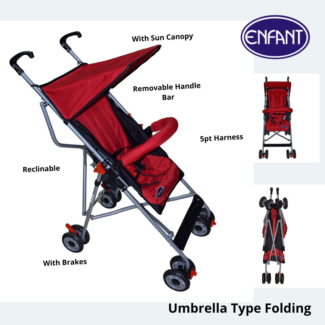 Enfant Lightweight Umbrella Buggy Stroller for Baby and Toddlers - Compact Fold - Girl, boy, unisex