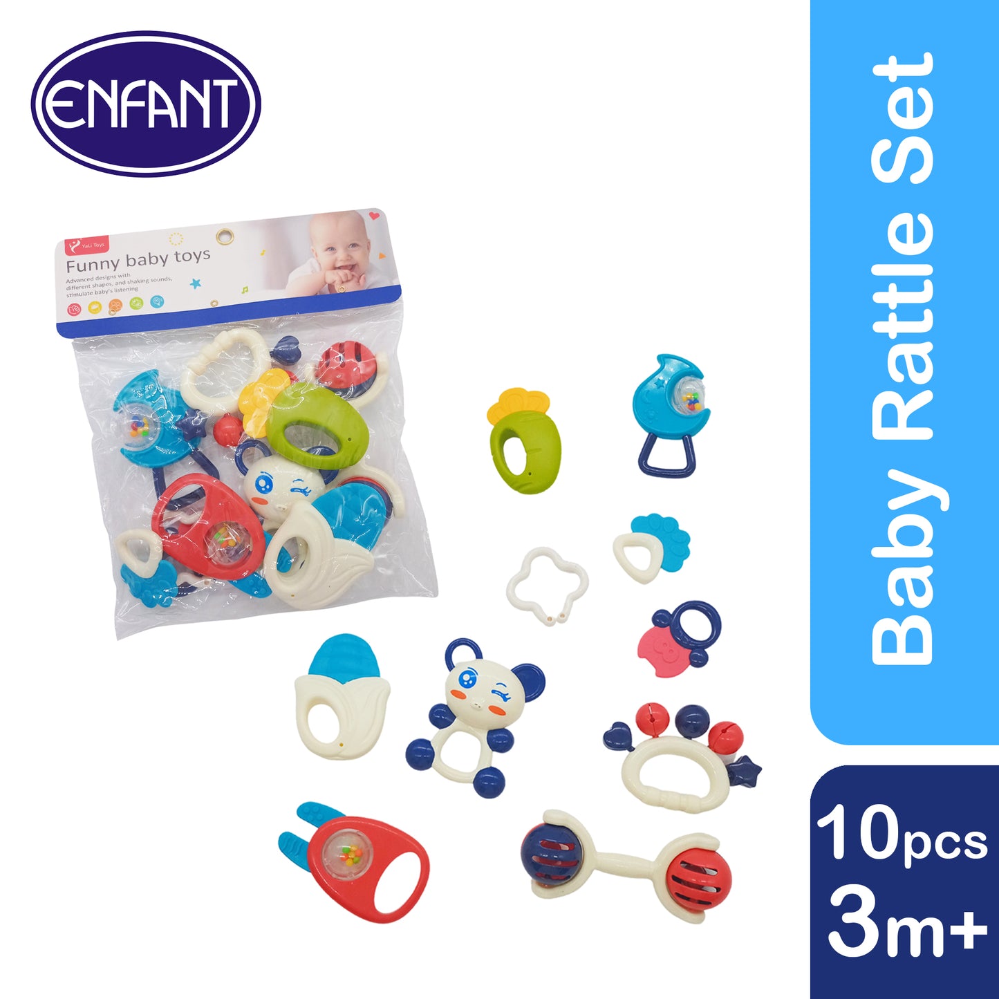 enfant baby rattle toys 10 pcs set