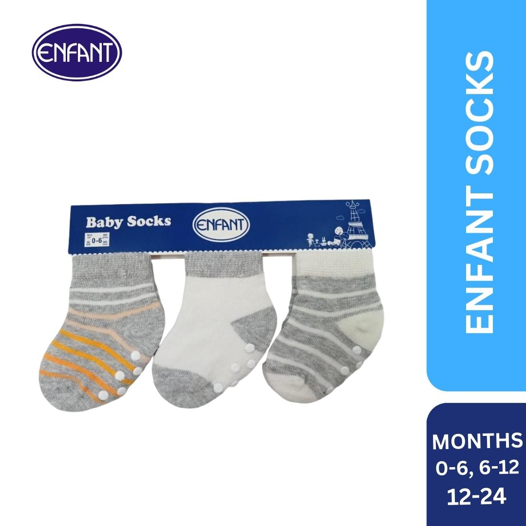 Enfant baby socks for 0-6/ 6-12/ 12-24 months (3 pairs)