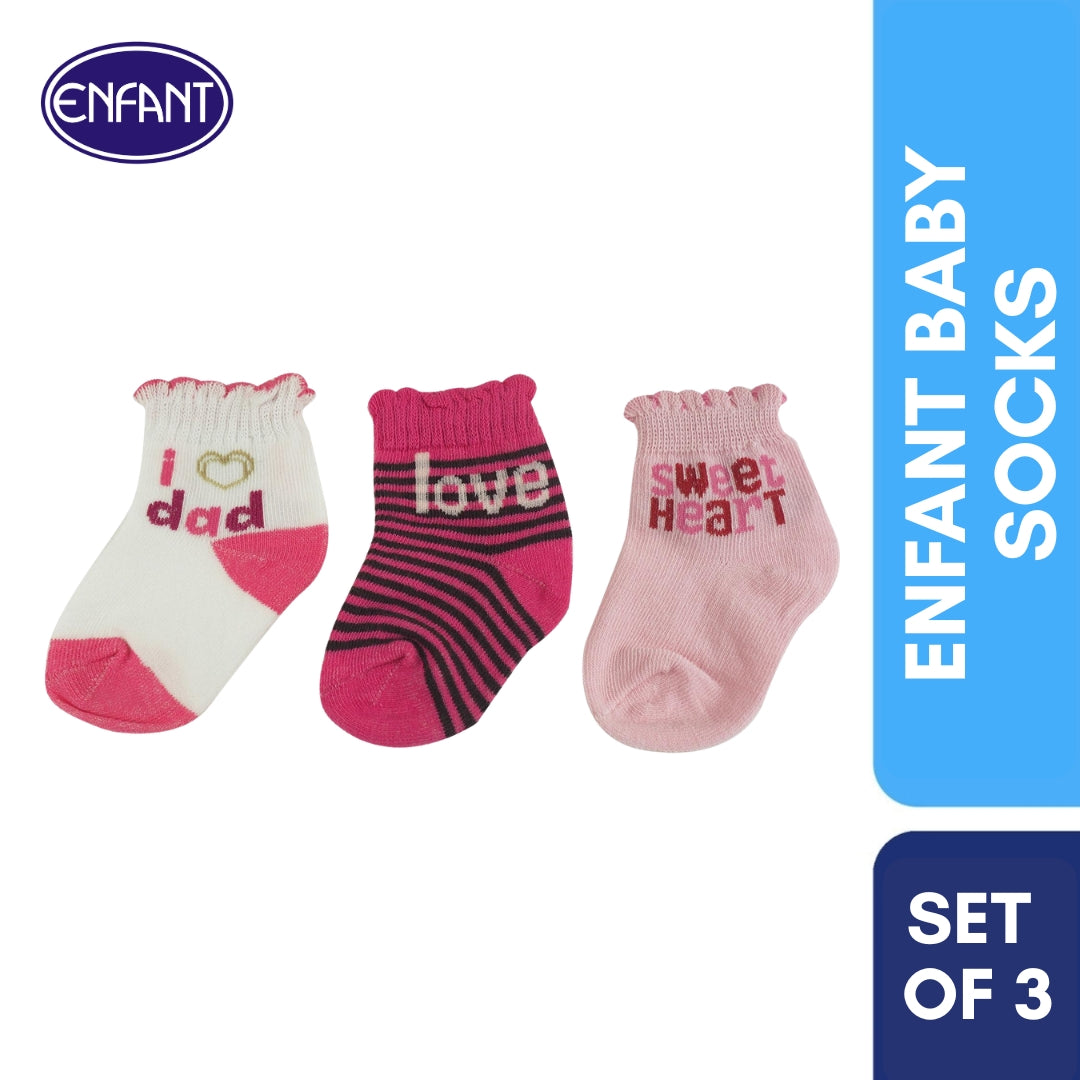 Enfant Baby Girl  Socks with Heart Design
