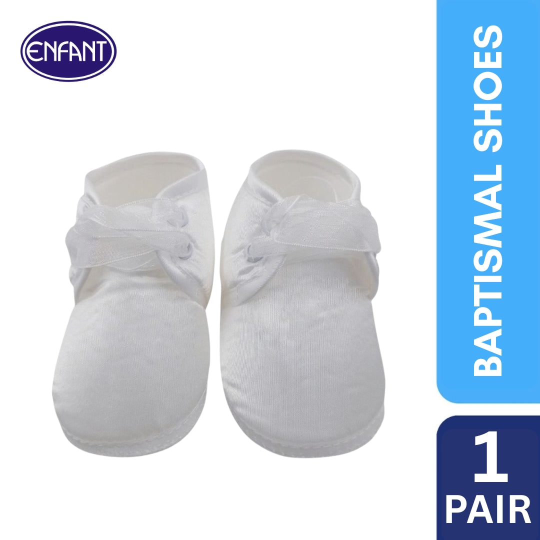 ENFANT BABY BAPTISMAL SHOES WITH RIBBON LACE