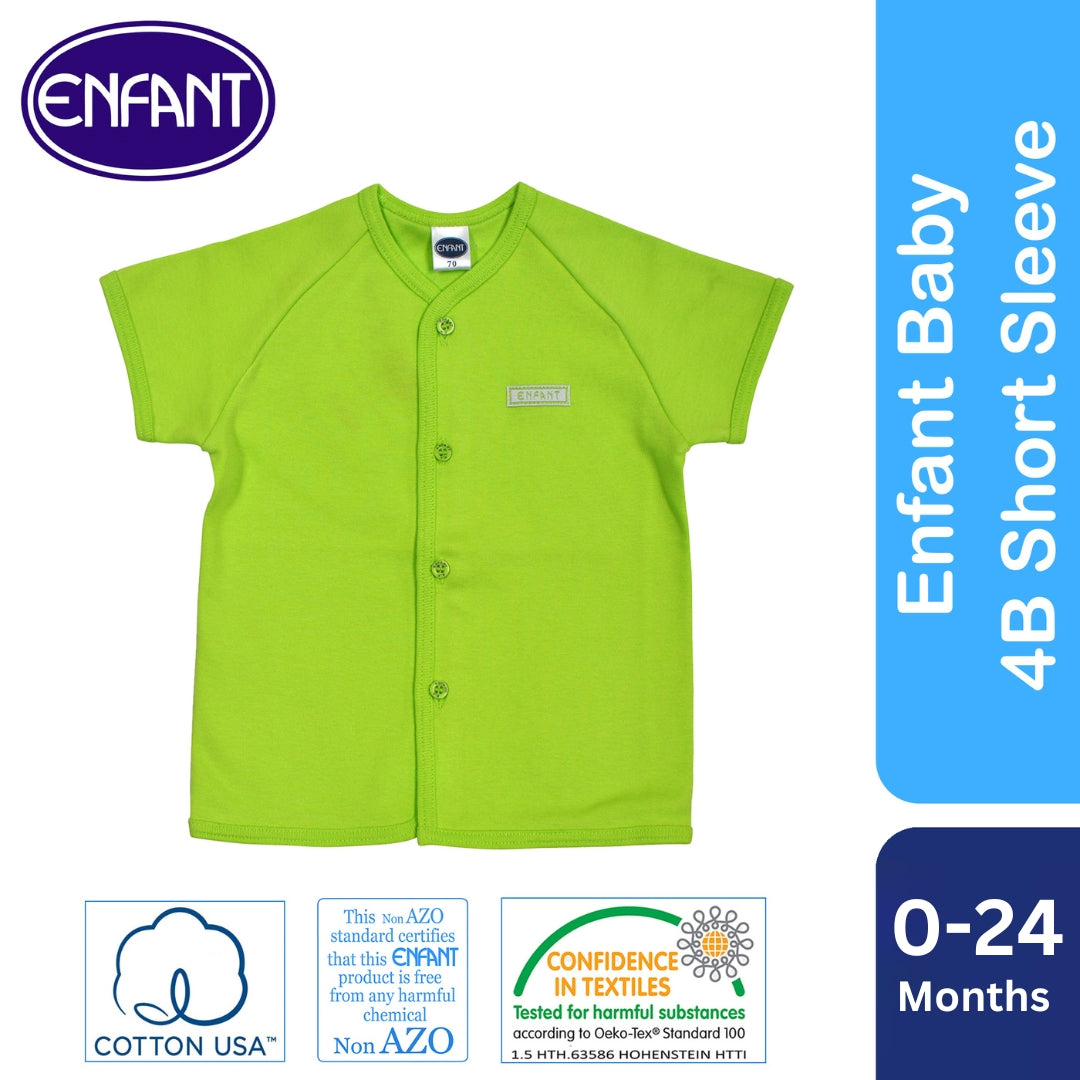 Enfant Short Sleeves  Shirt Button newborn Baby 100% cotton