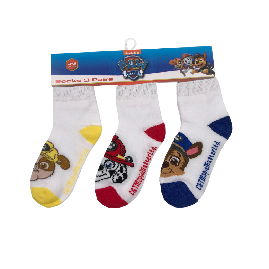 PAW PATROL SOCKS FOR BOYS SOCKS SET OF 3 FOR 1-2/ 2-3/ 3-5 YRS OLD