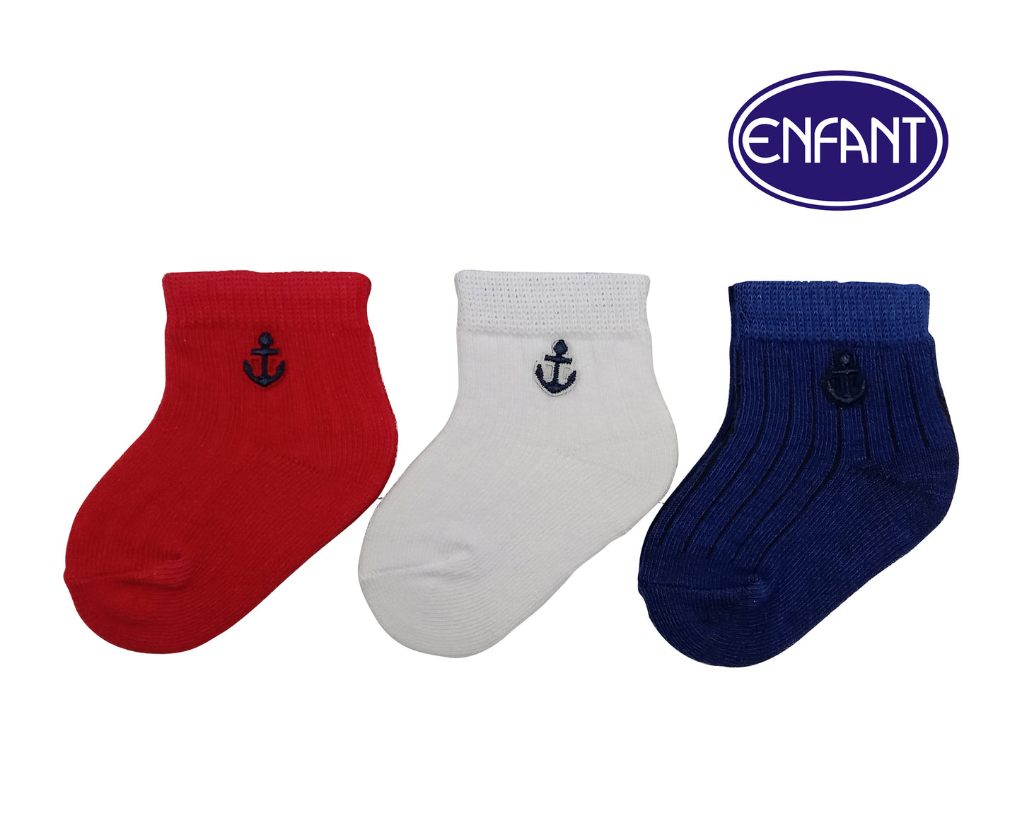 Enfant Baby Boys Socks for 0-6/6-12/12-24 months (3 PAIRS)