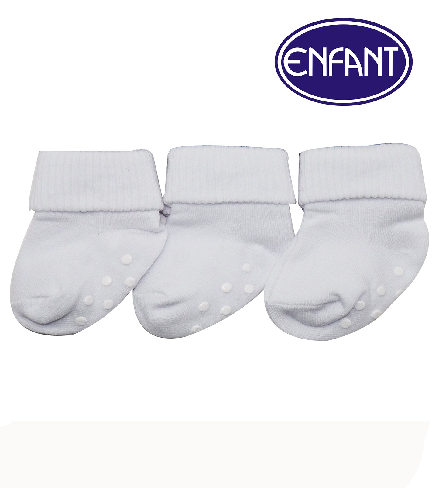 Enfant Baby Non-slip/Anti Skid Socks for 0-6/6-12/12-24 months (3 PAIRS)