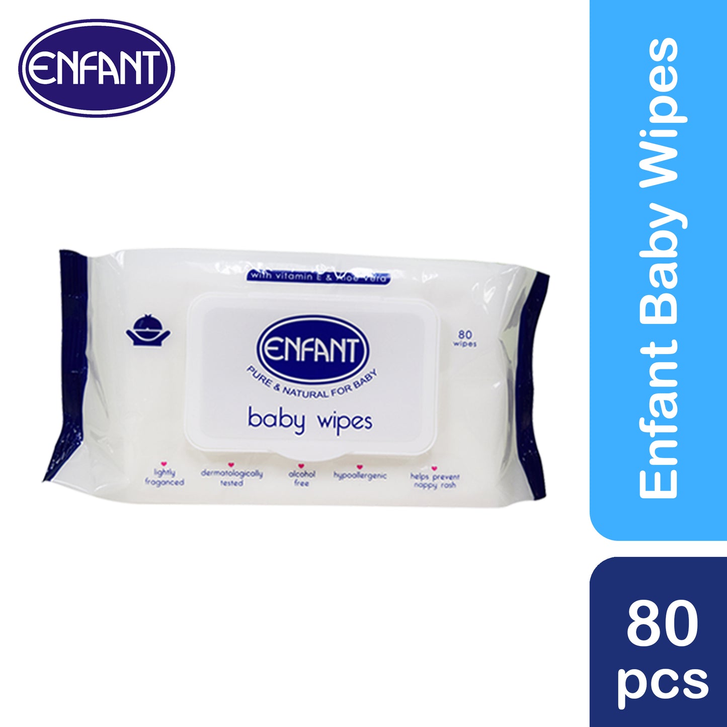 Enfant Baby Wipes 80 Sheets with Lid