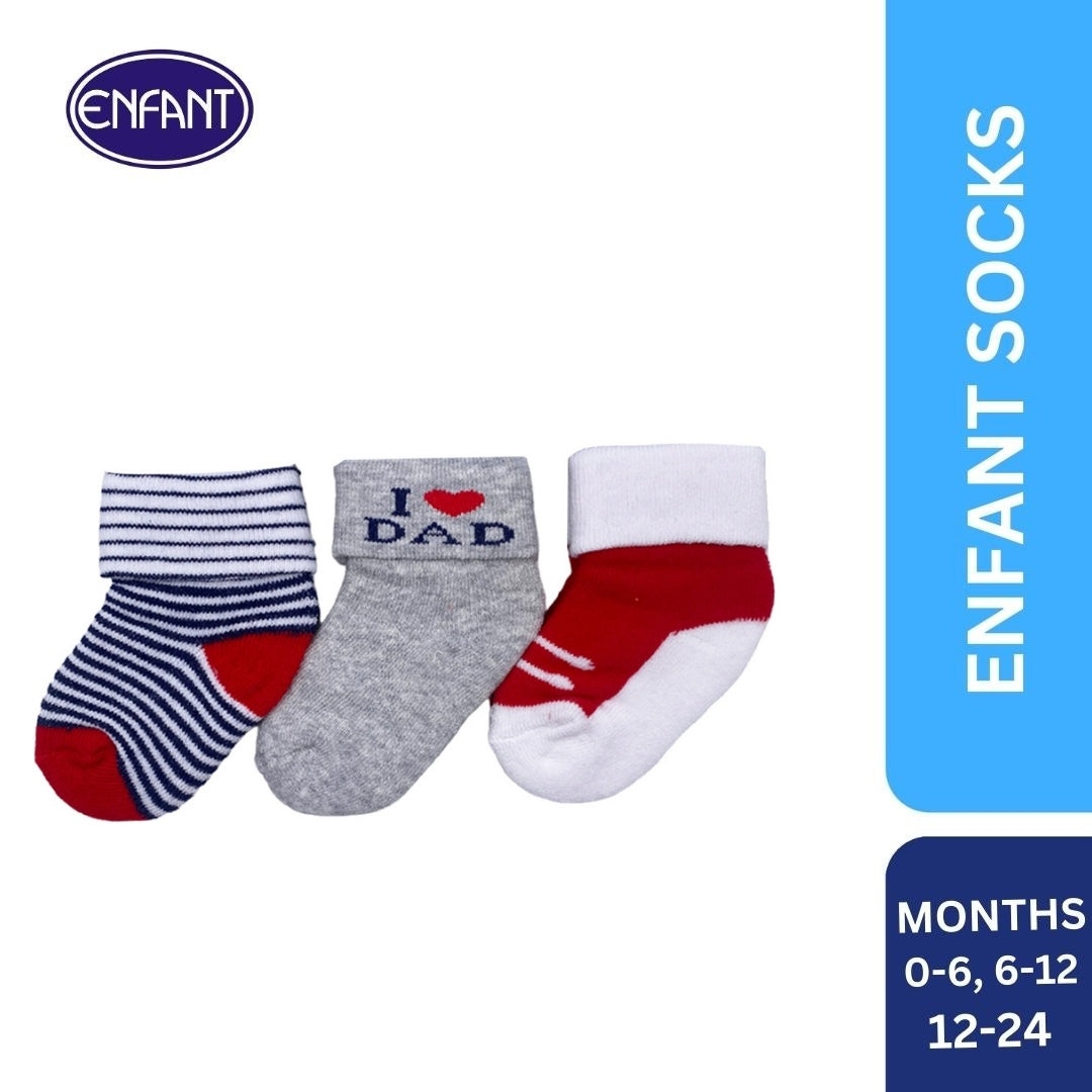 enfant baby boys socks i love dad socks for 0-6/-6-12/12-24