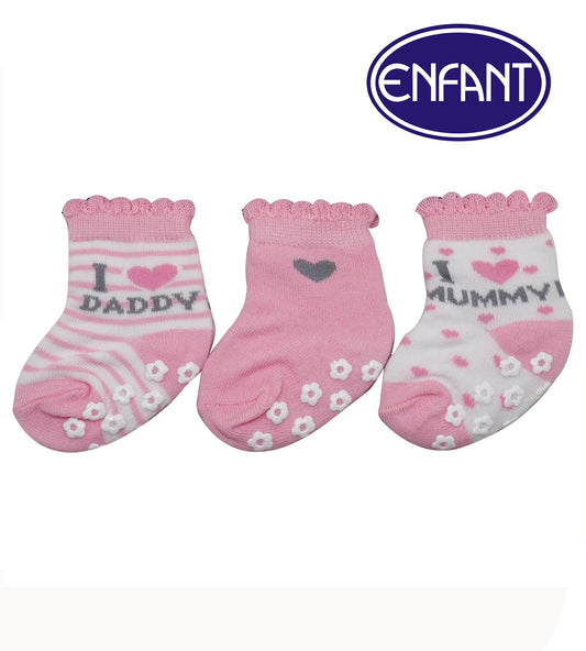 Enfant Baby Anti skid Socks for 0-6/6-12/12-24 months (3 PAIRS)