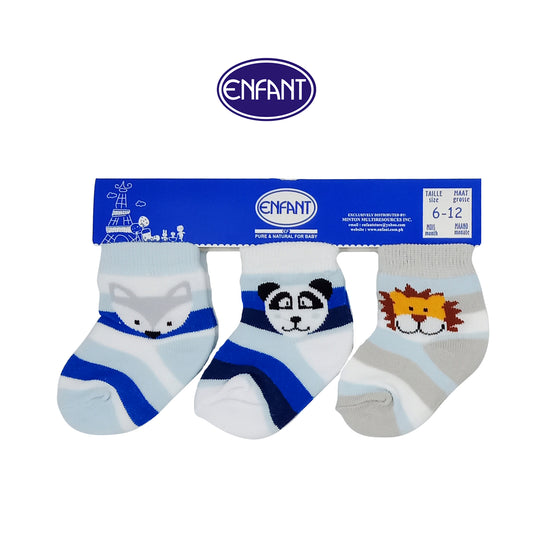 Enfant Baby Boys Socks for 0-6/6-12/12-24 months (3 PAIRS)