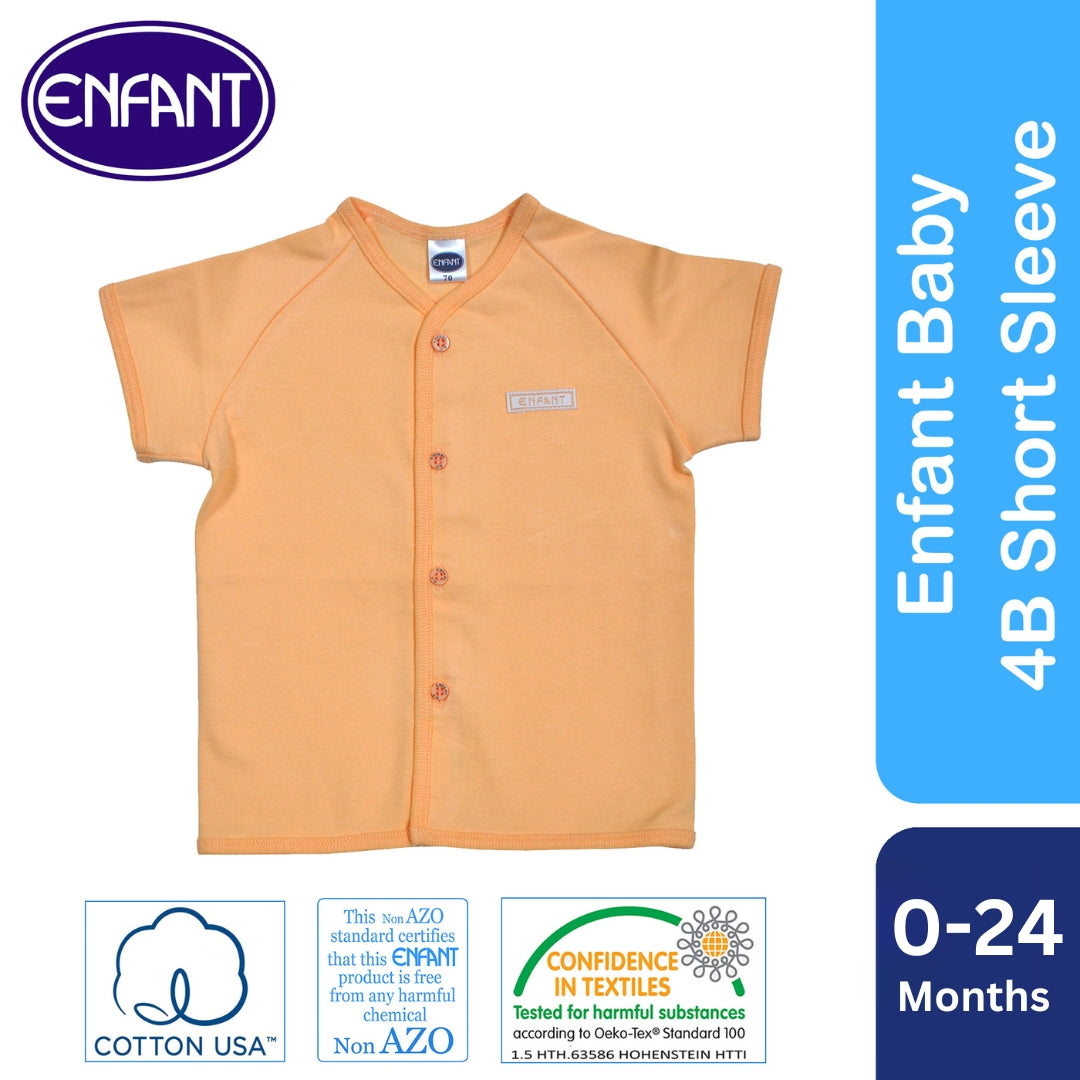 Enfant Short Sleeves  Shirt Button newborn Baby 100% cotton