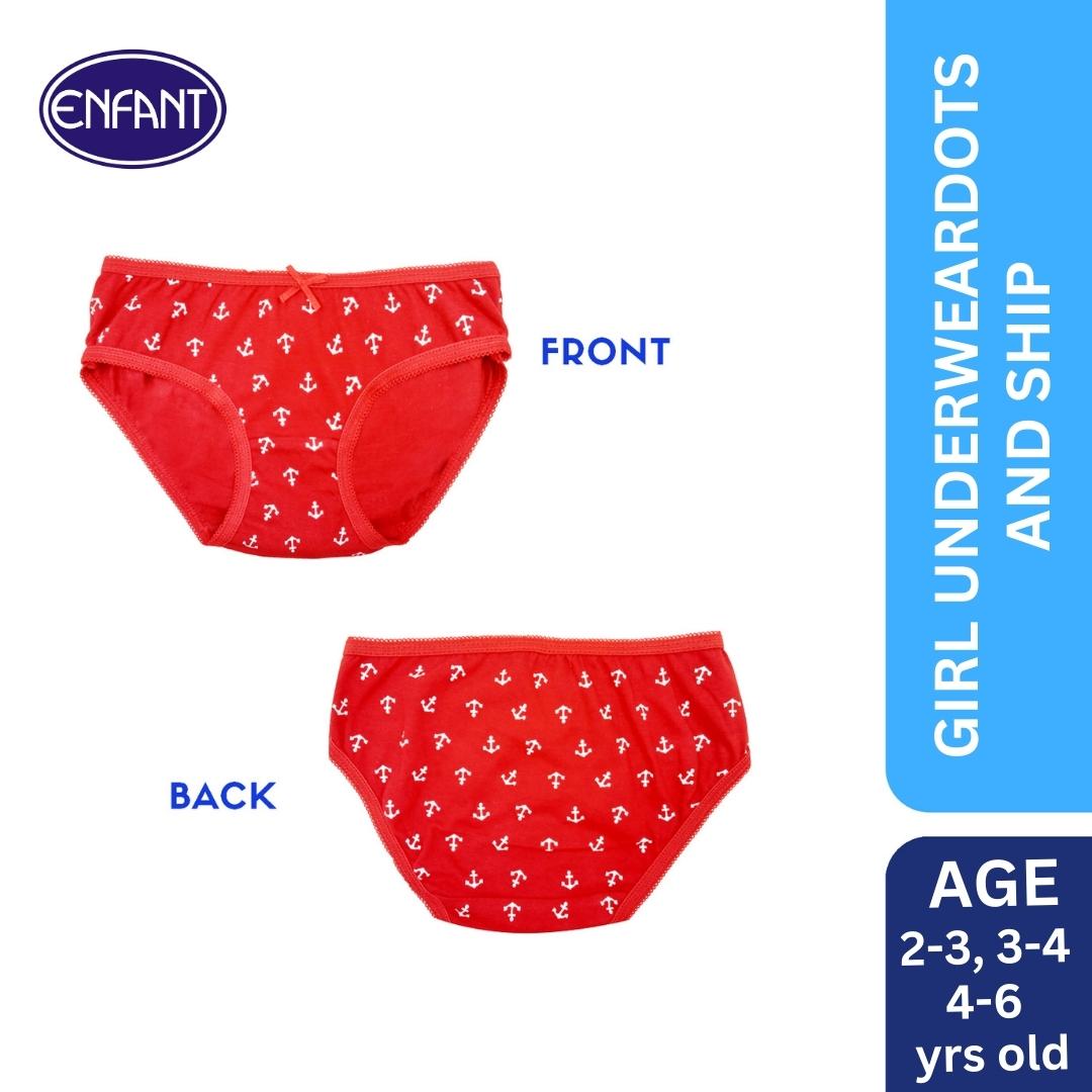 Enfant Girl underwear kids toddler brief Panty (3 pairs) (2-3, 3-4, 4-6 yrs)