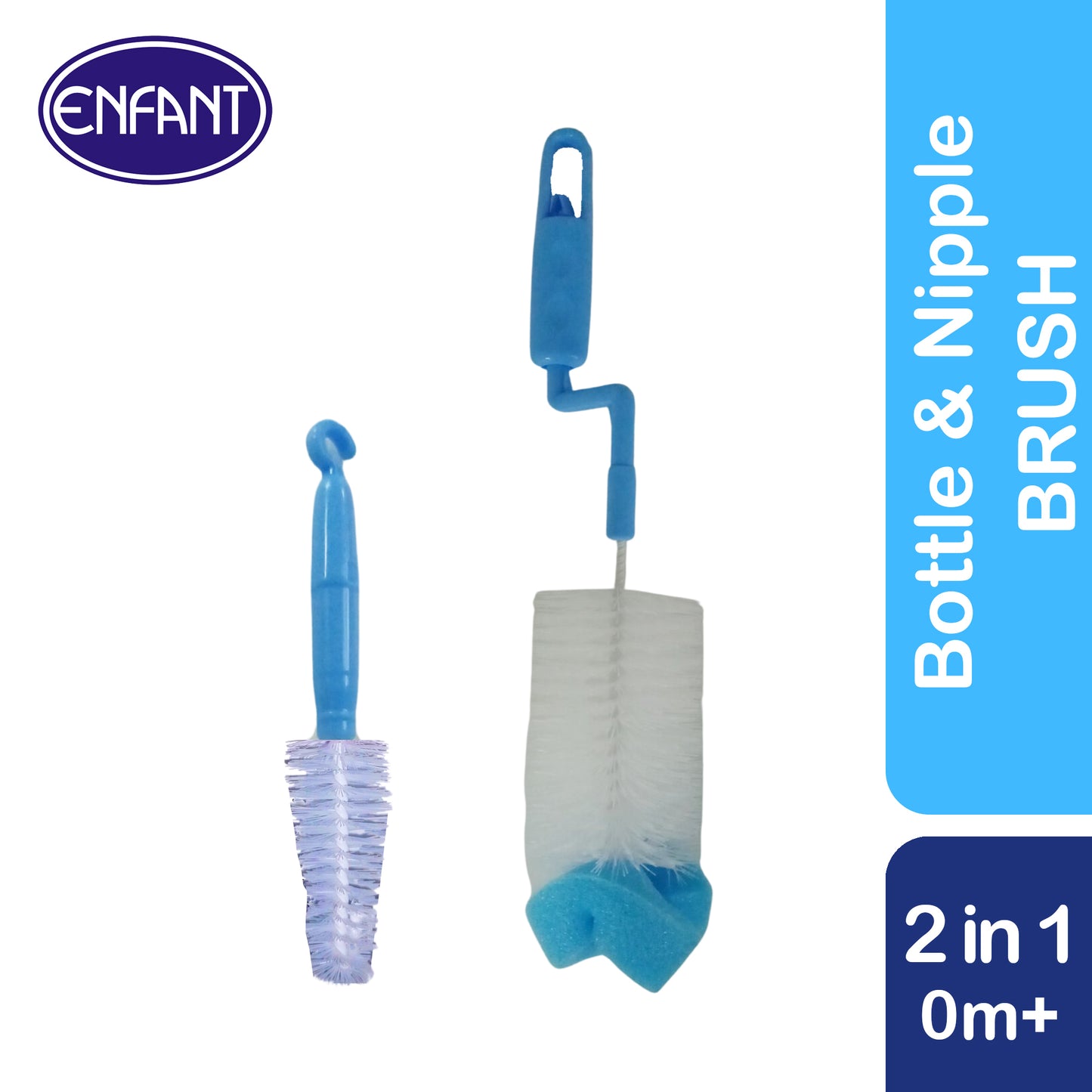 ENFANT ROLLING HANDLE BOTTLE AND NIPPLE BRUSH 2 IN 1