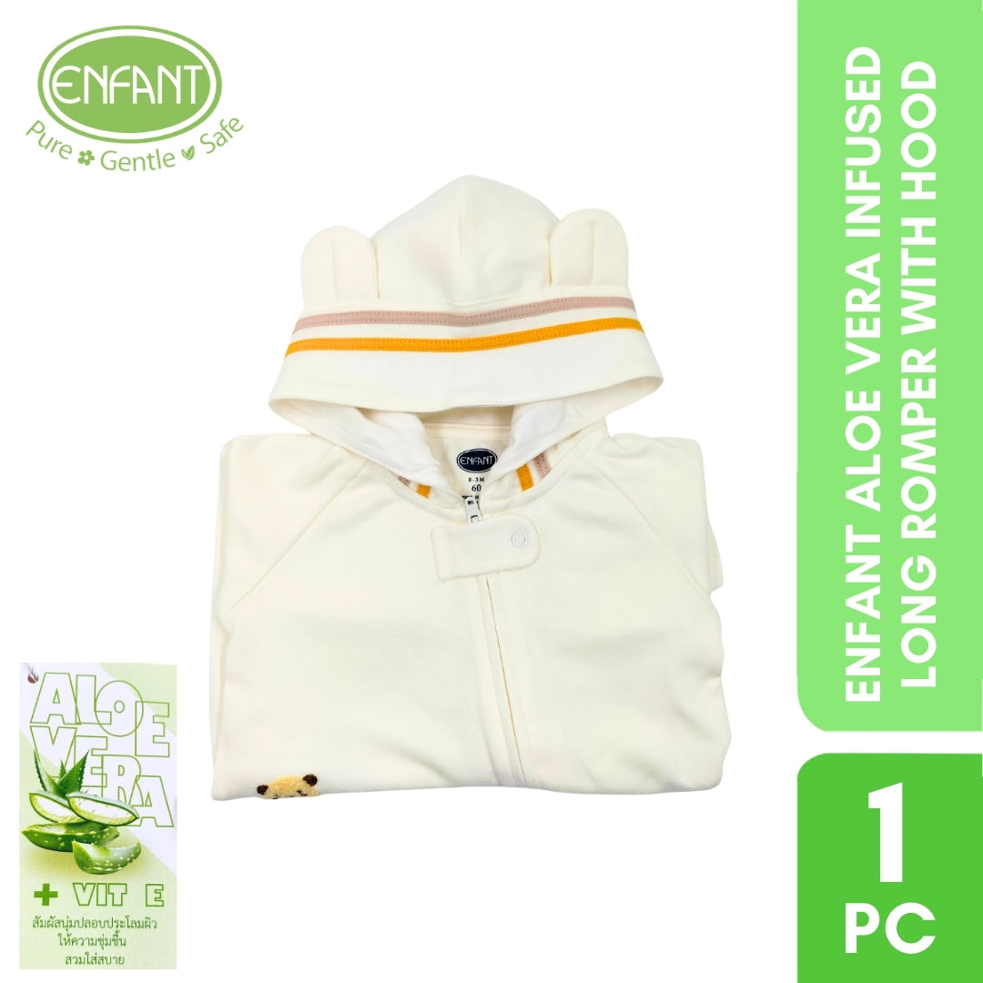 Enfant Aloe Vera Infused Long Romper with Hood