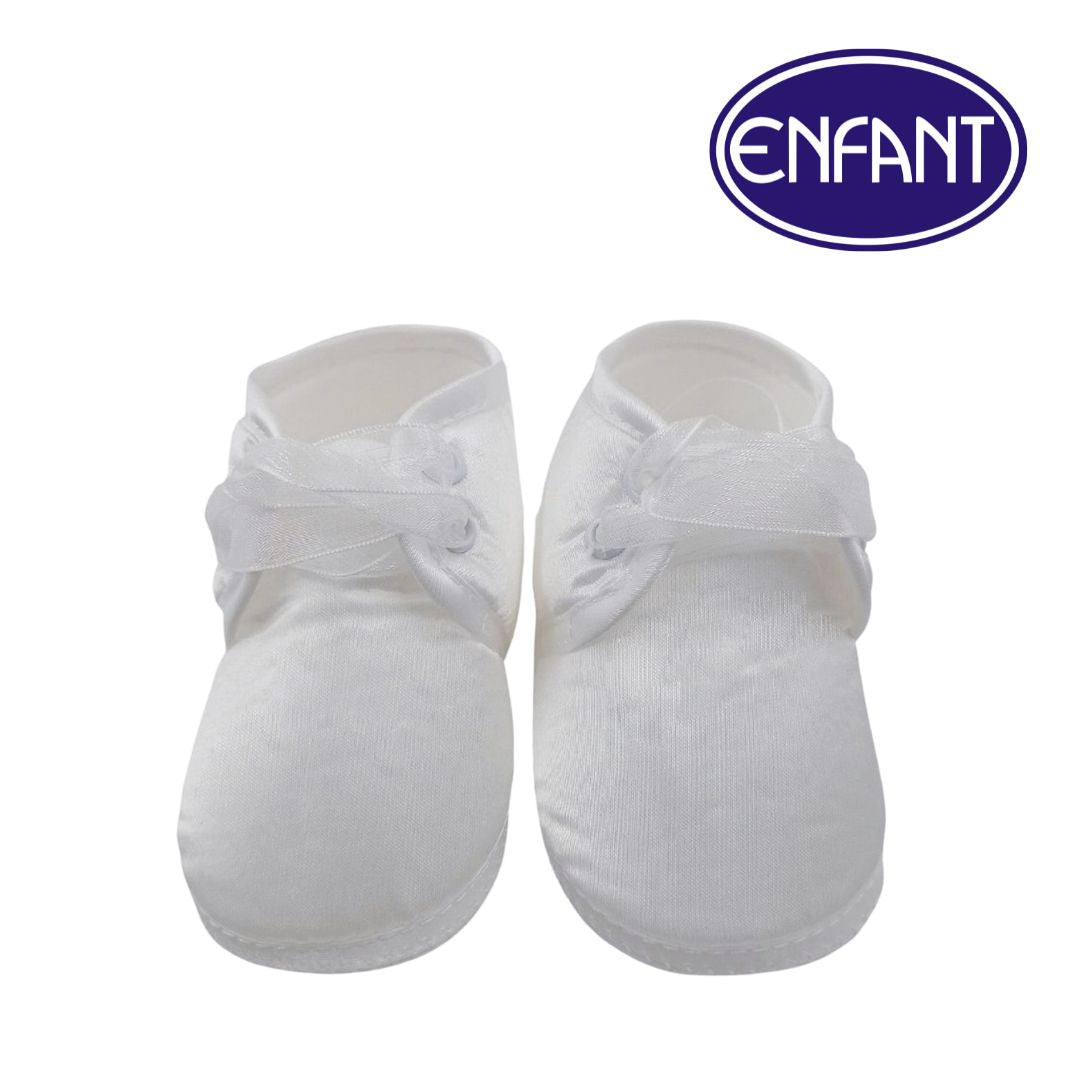 ENFANT BABY BAPTISMAL SHOES WITH RIBBON LACE