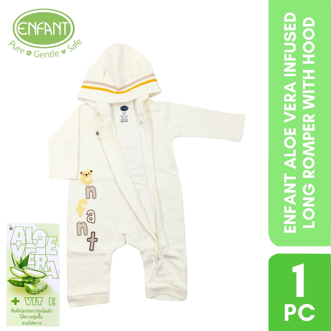 Enfant Aloe Vera Infused Long Romper with Hood