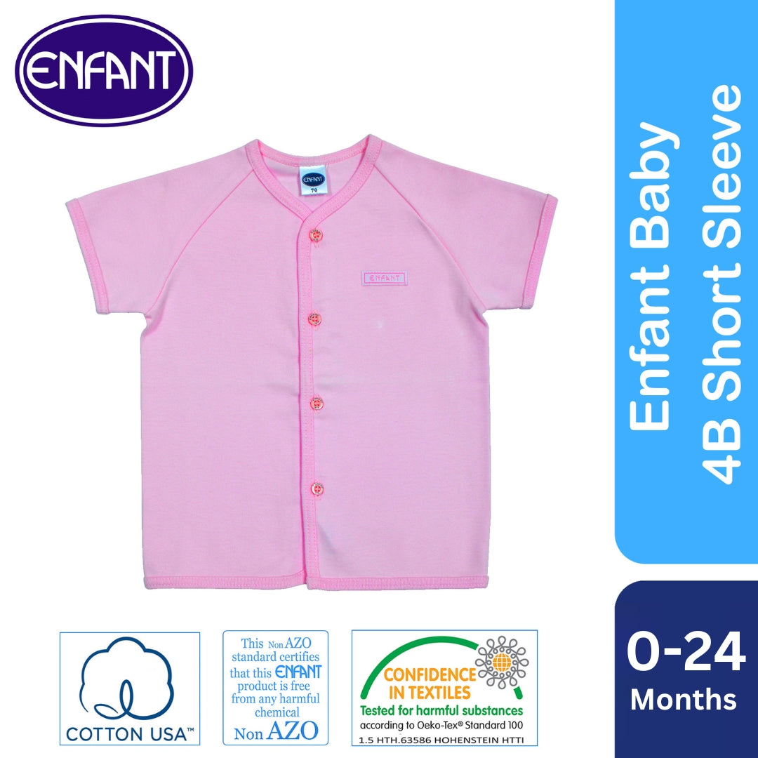 Enfant Short Sleeves  Shirt Button newborn Baby 100% cotton