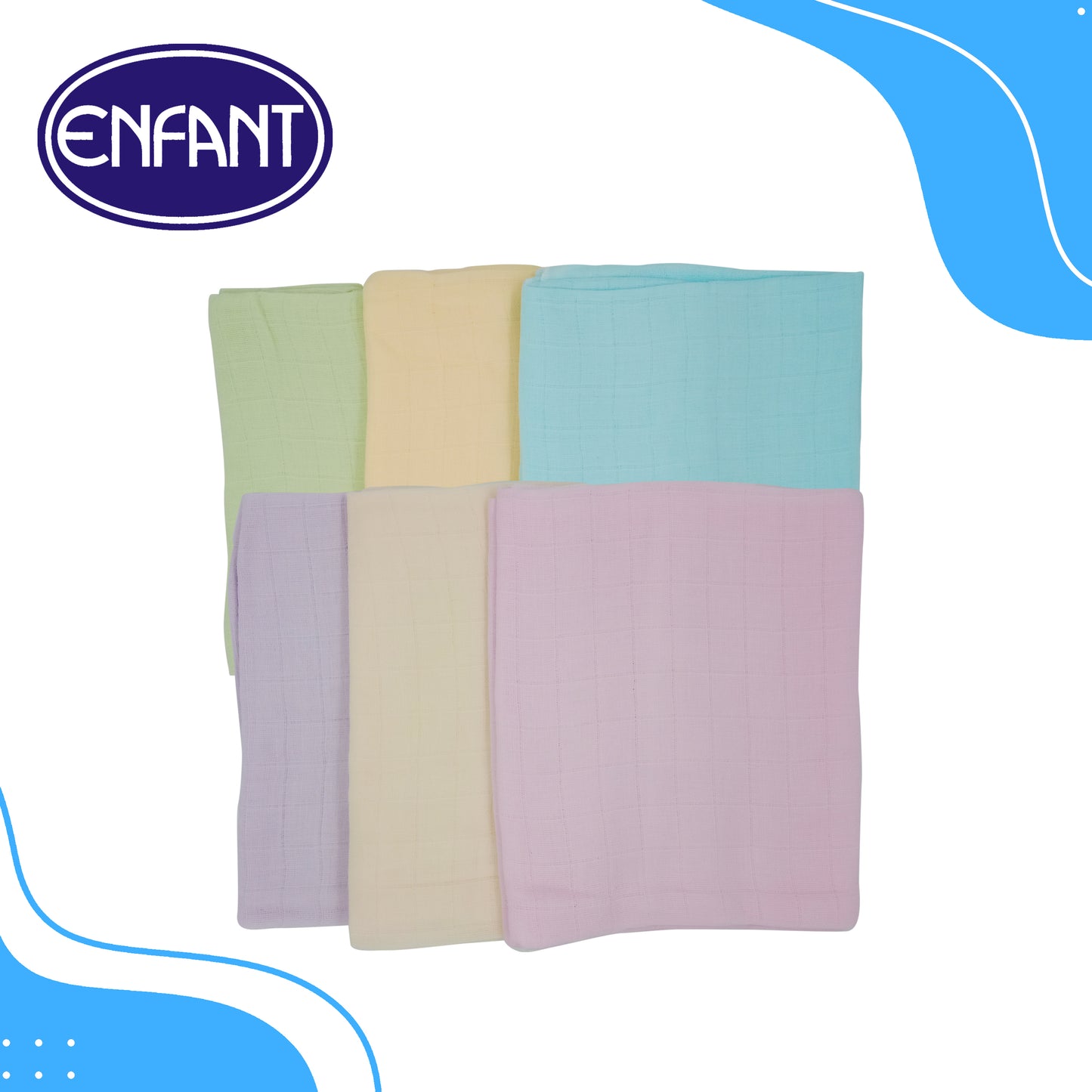 Enfant N207 Colored Baby Gauze Cloth Diaper  Baby Lampin pack of 6