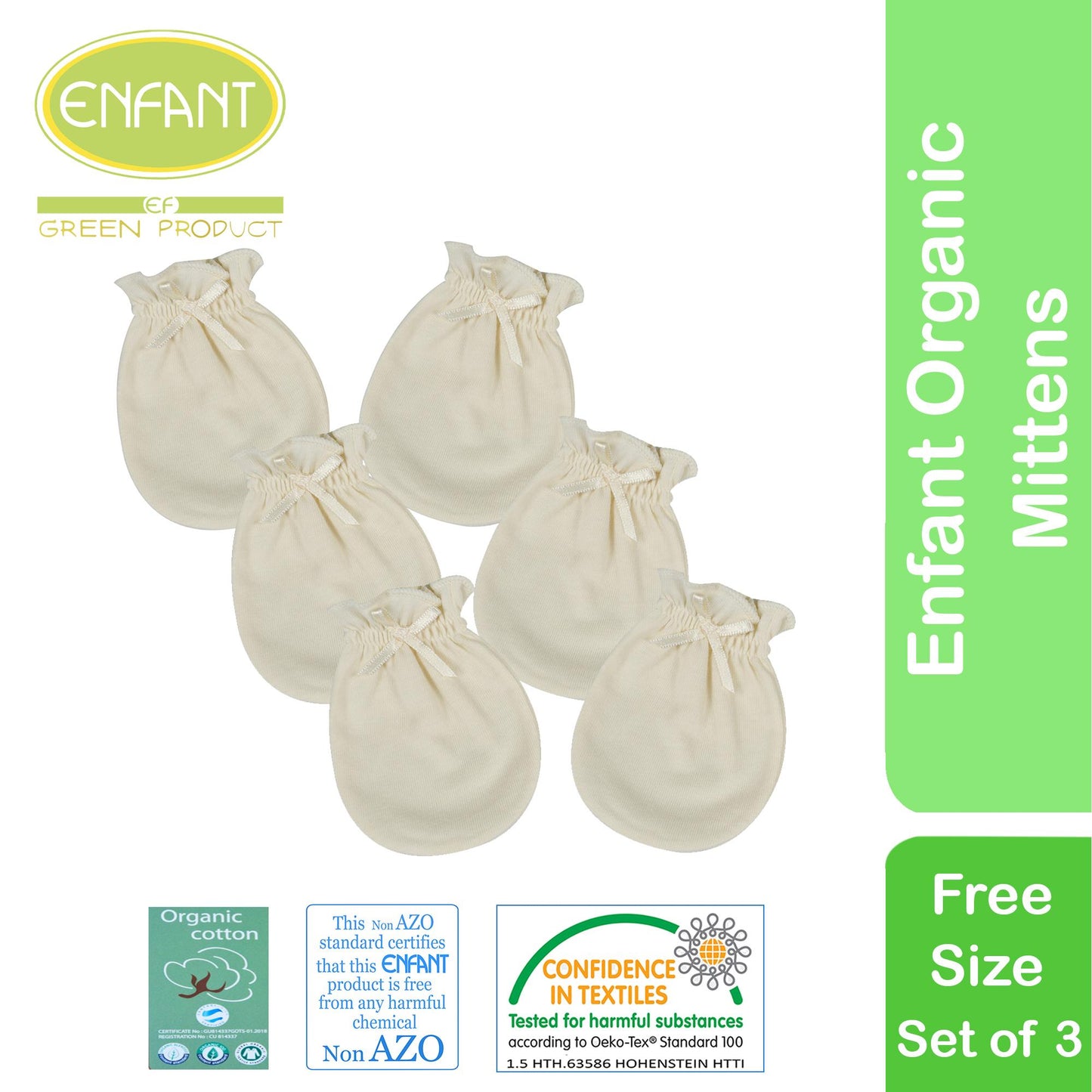 Enfant Organic Mittens set of 3