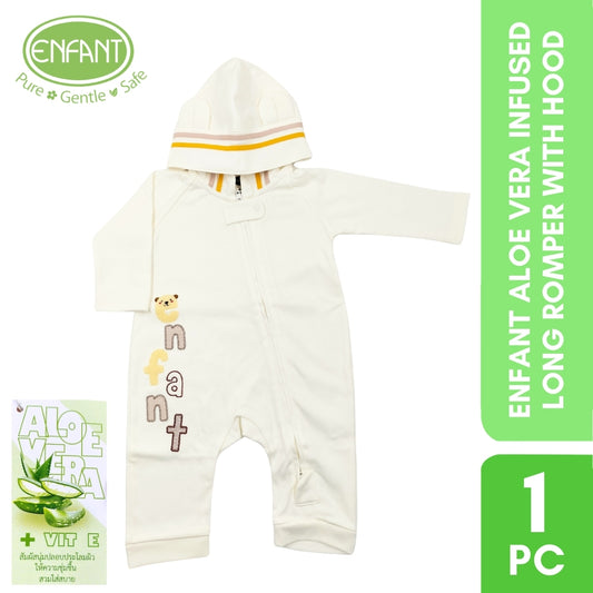 Enfant Aloe Vera Infused Long Romper with Hood