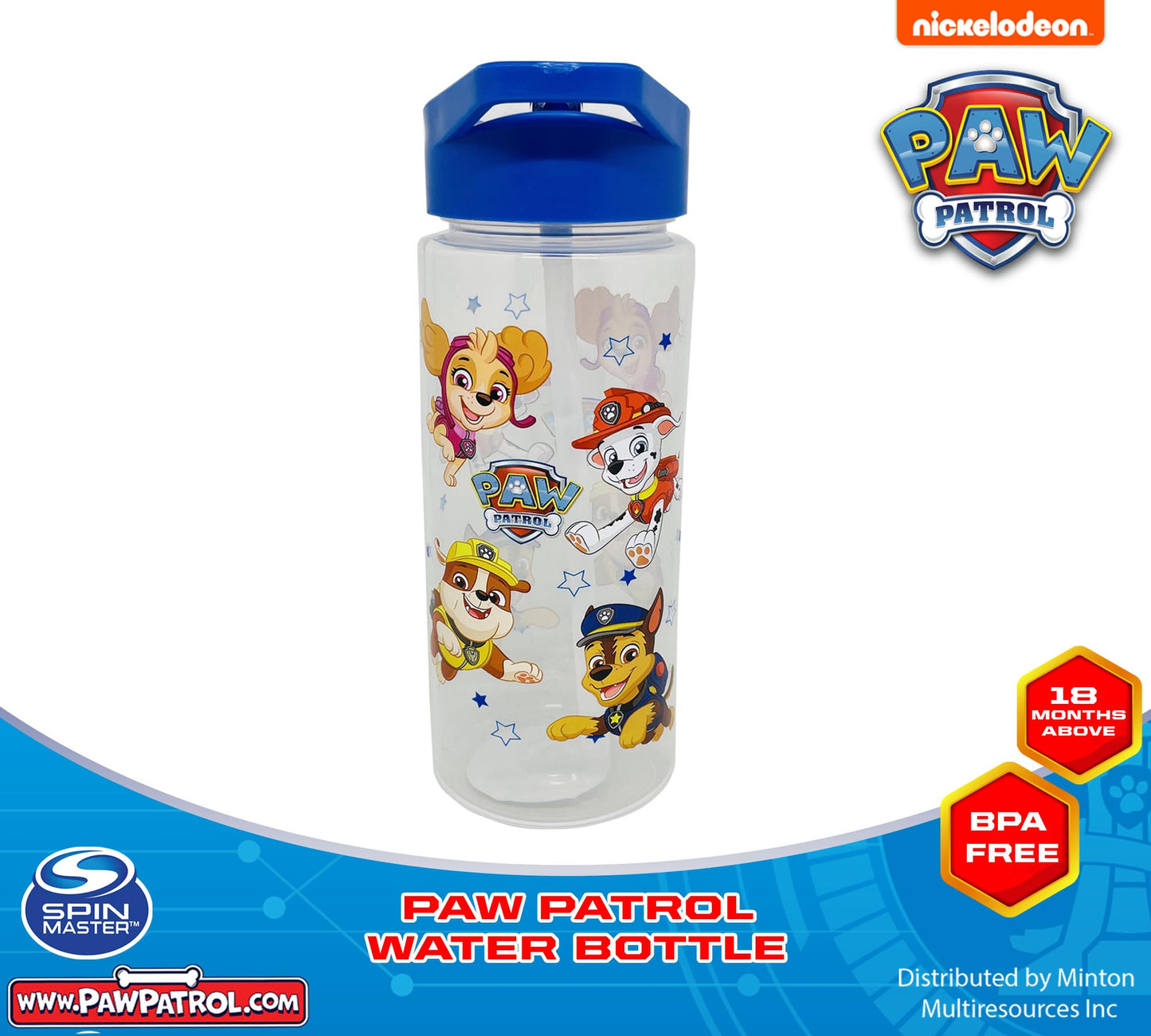 PAW PATROL WATER BOTTLE Straw opening FOR TODDLER and Kids