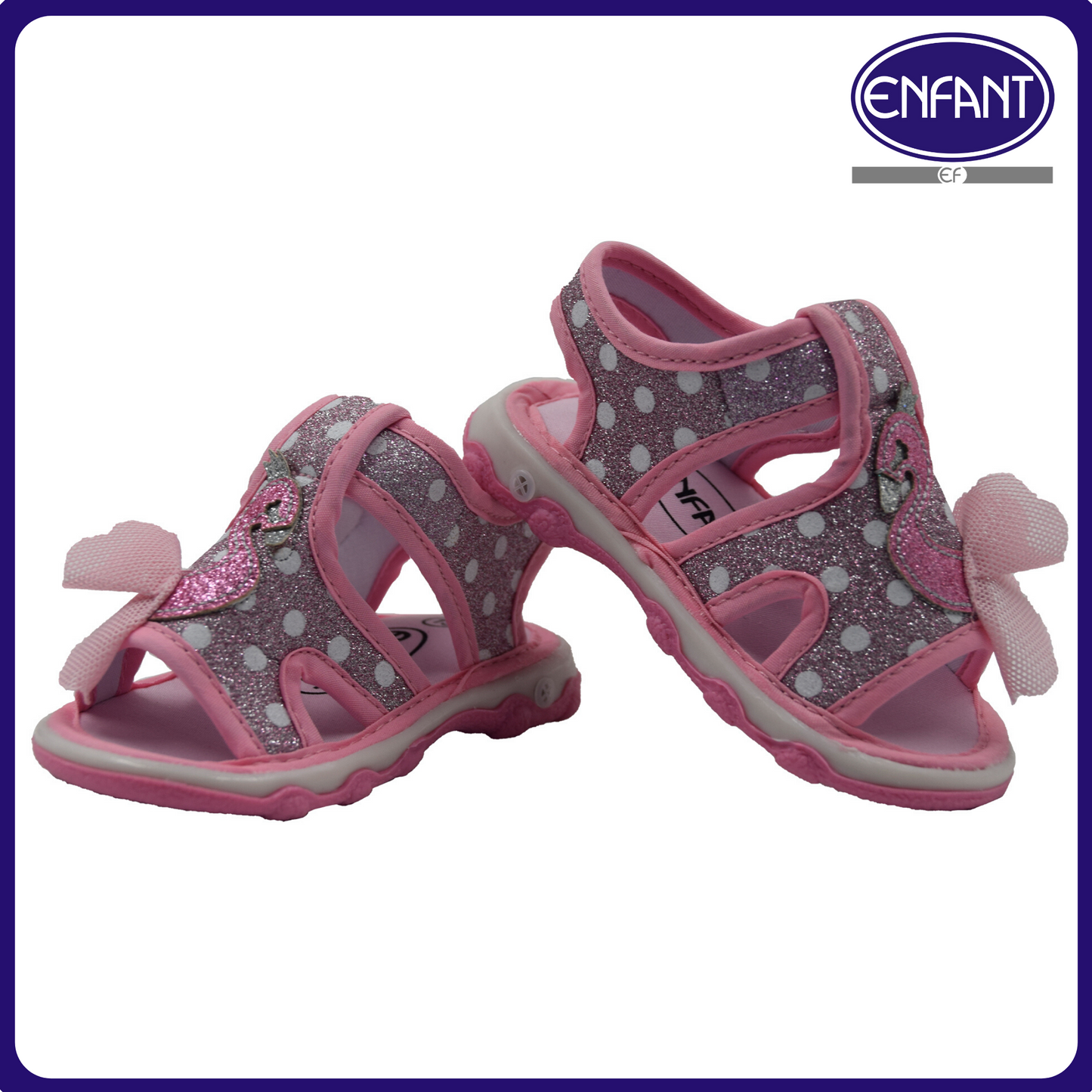 Enfant Baby Toddler Girl Walking Sandals ( Pink and White)