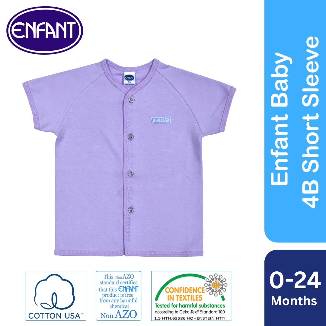 Enfant Short Sleeves  Shirt Button newborn Baby 100% cotton