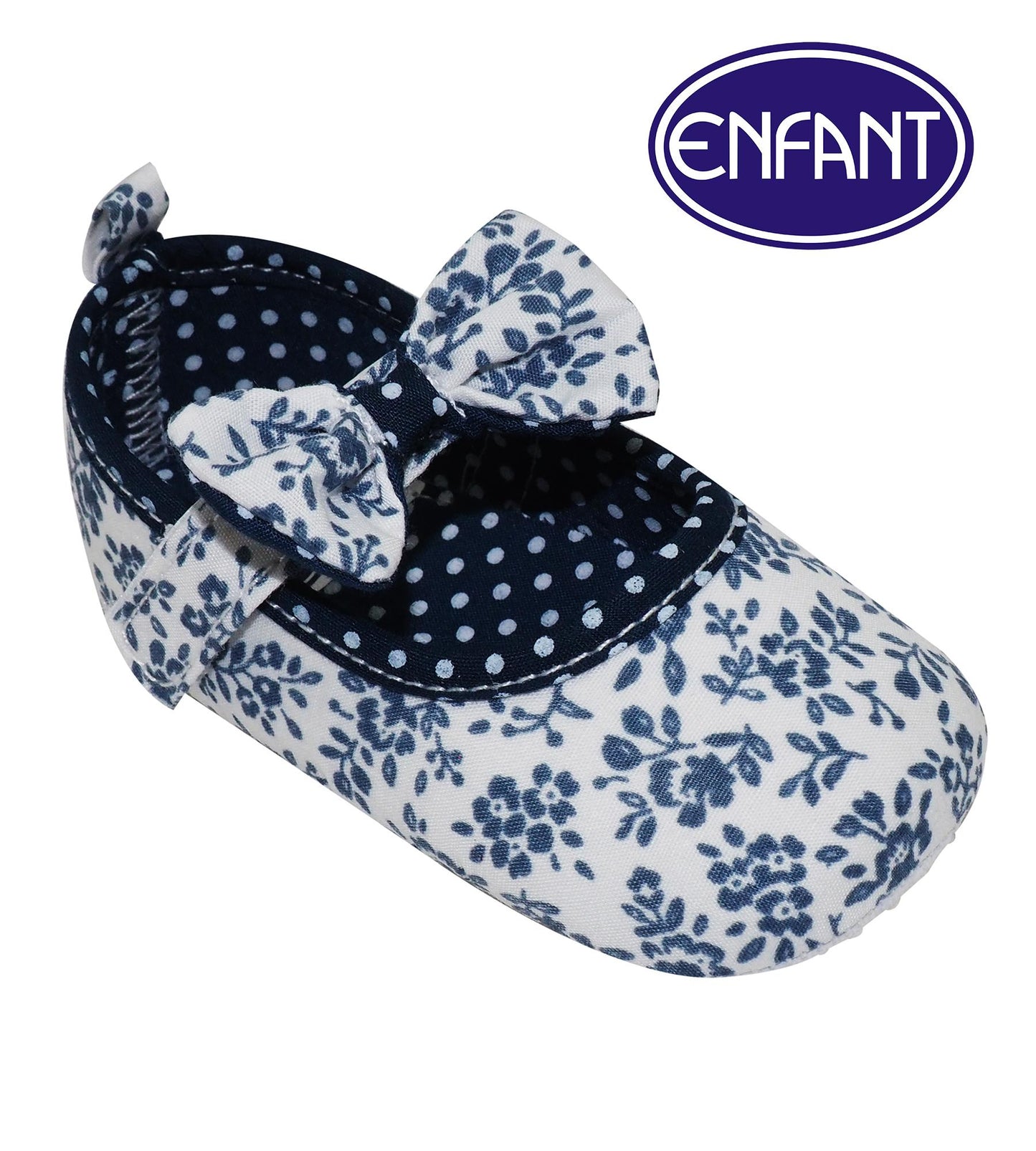 Enfant Baby shoes with Ribbon and Polka Dots Design