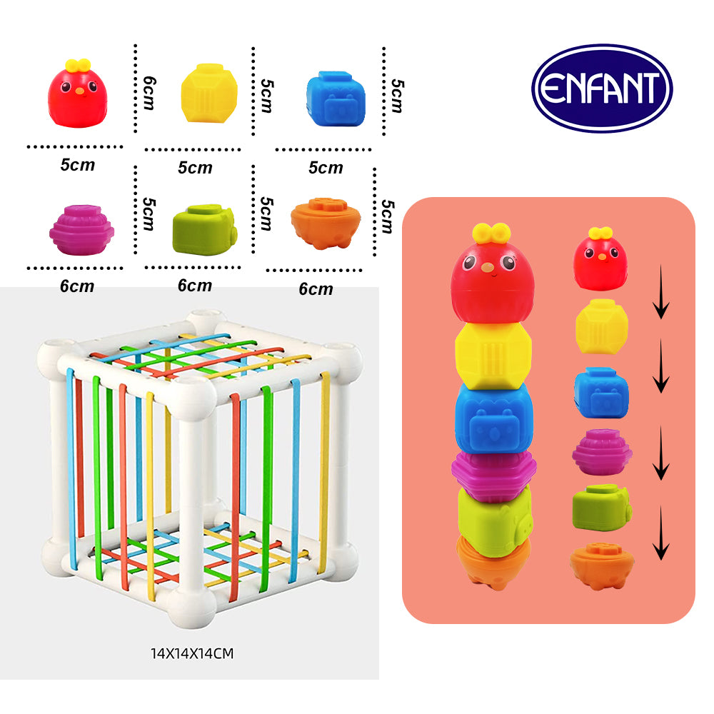 Enfant Baby shape game (with 7 Pcs Multi Sensory Shape, Montessori Baby Sensory Toys for Preschool)