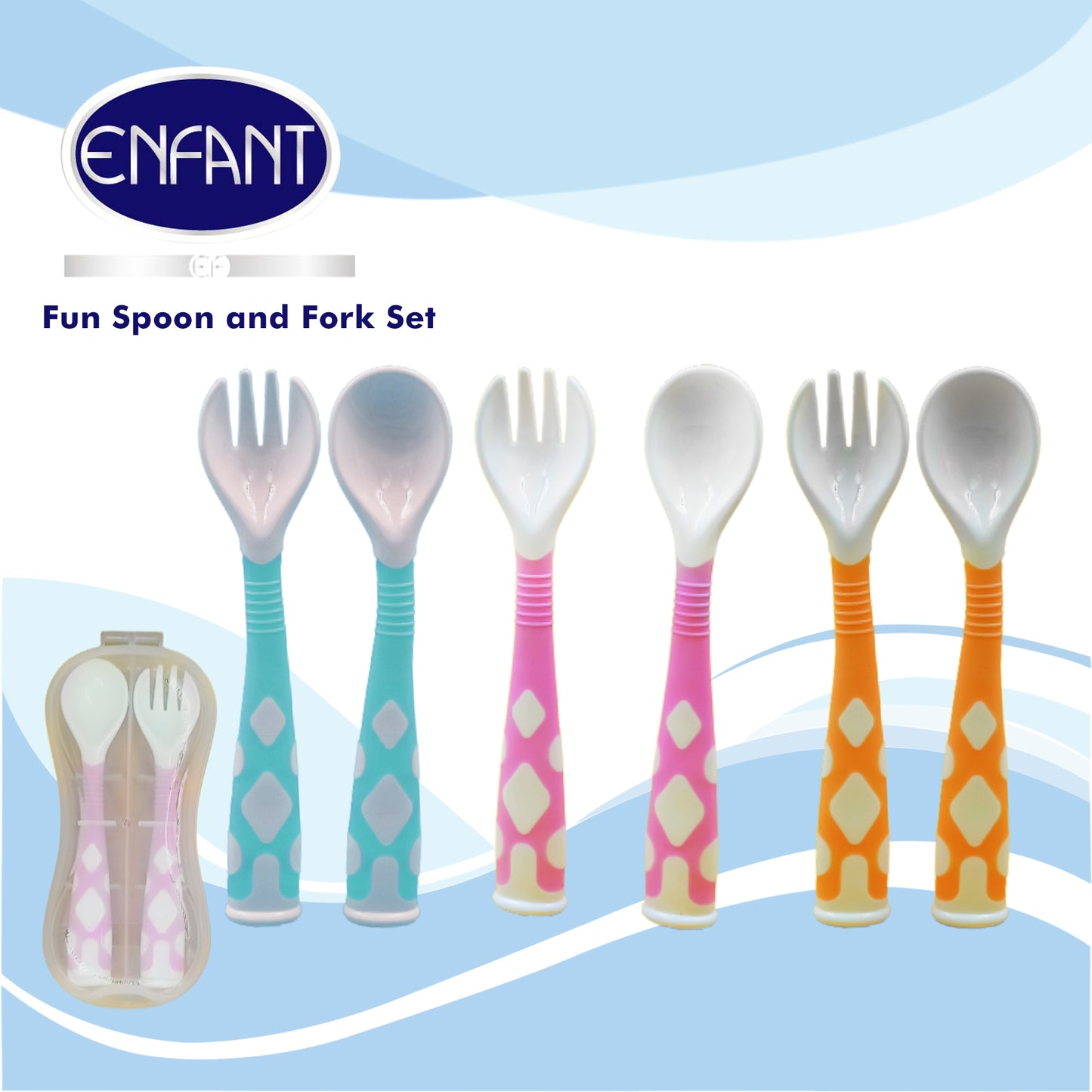 Enfant Spoon and Fork - Bendable with Carrying Case