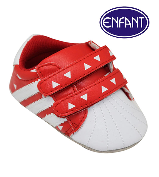 Enfant Baby Boy Shoes With triangle design (red)