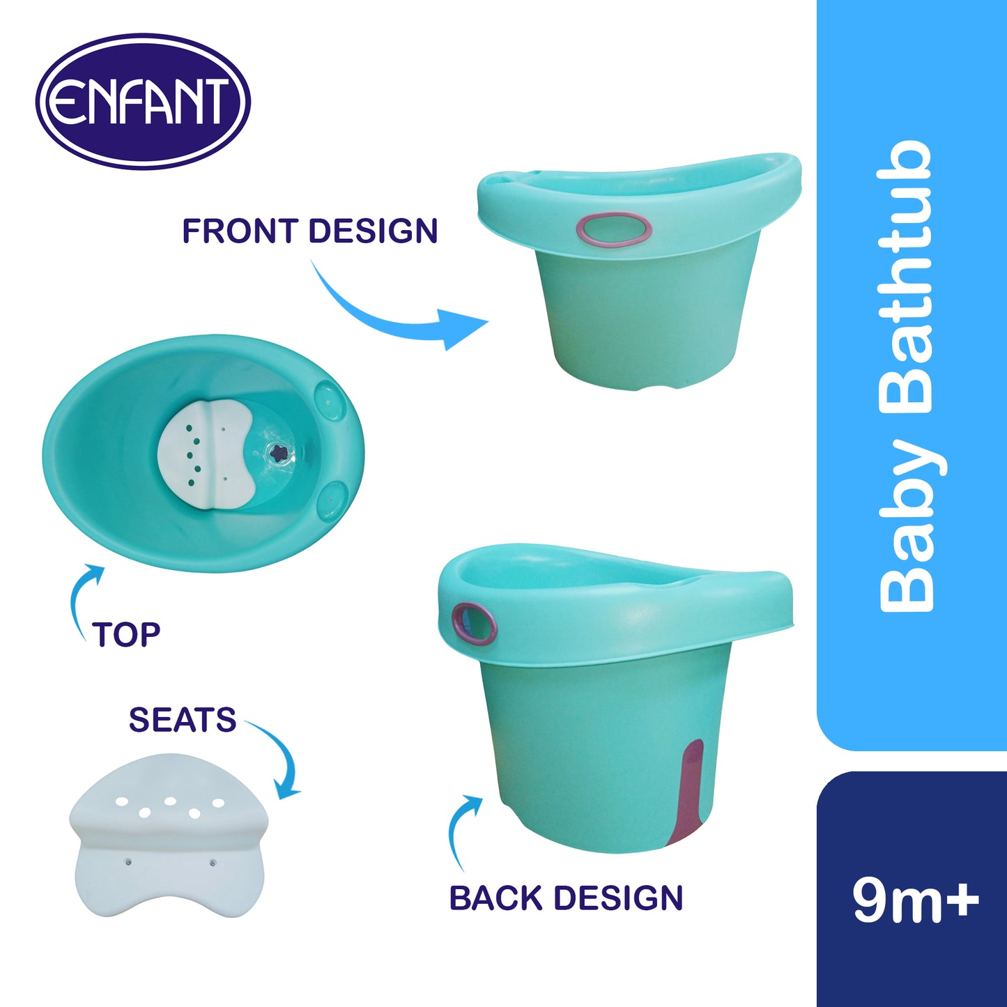 ENFANT BABY Toddler BATH TUB with Sit