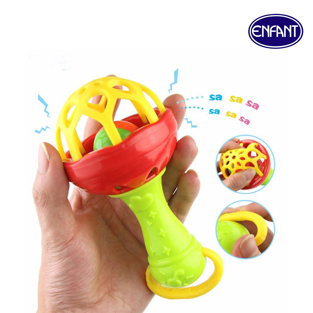 Baby mushroom shape Hand Bell Rattles Safe silicone Infant Appease Rattles Hand Bells