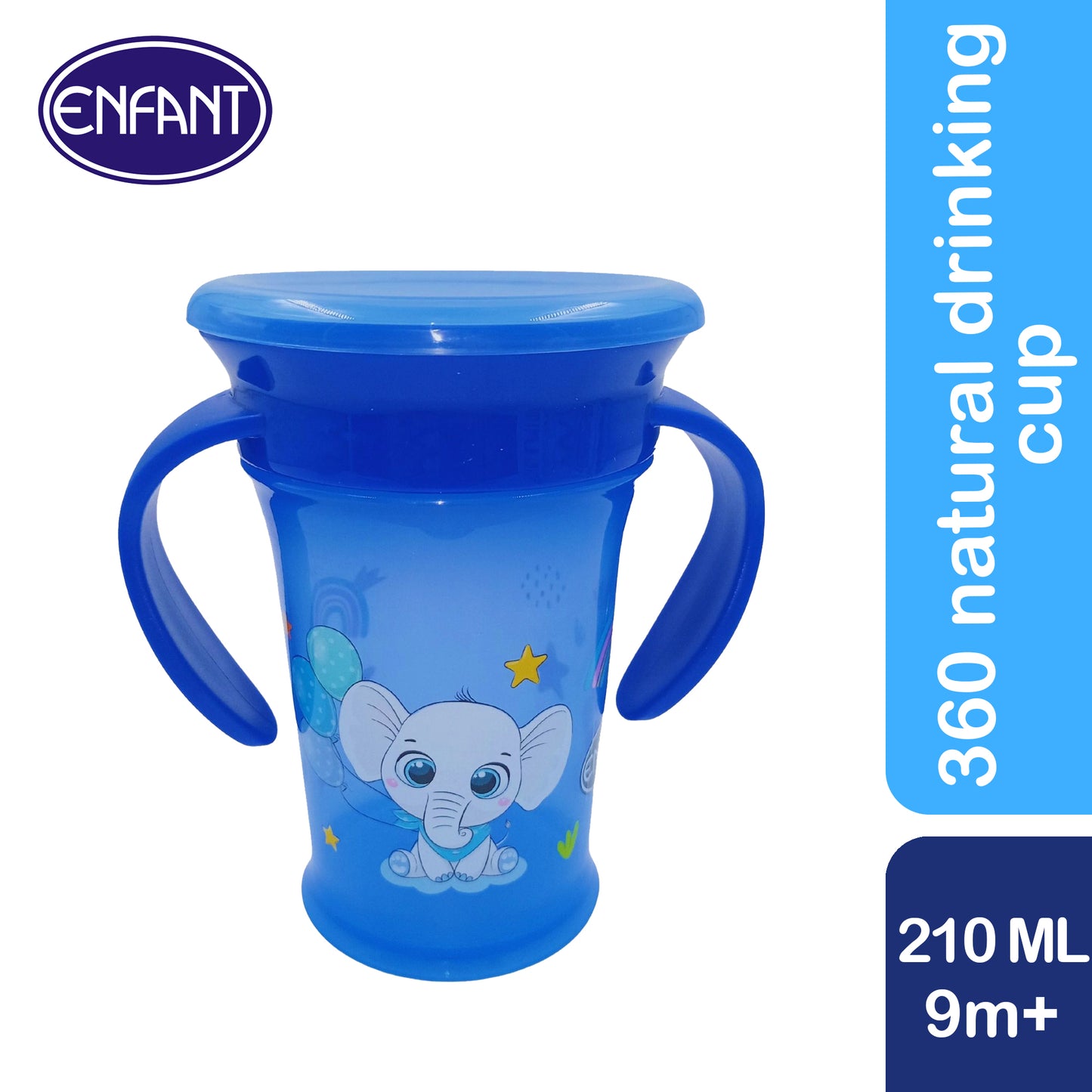 ENFANT NATURAL DRINKING CUP with double handle 360 degree with Cover