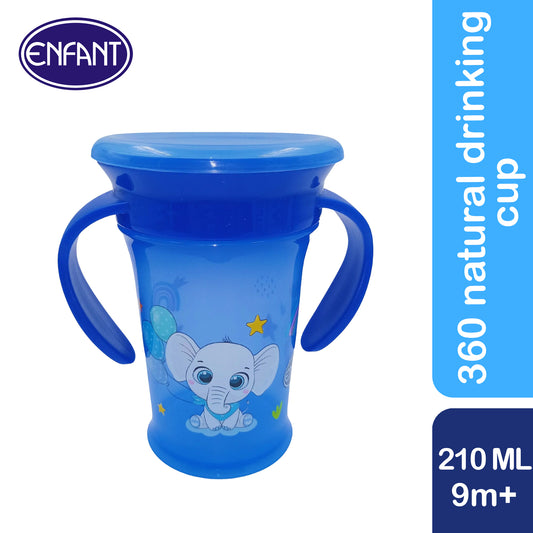 ENFANT NATURAL DRINKING CUP with double handle 360 degree with Cover