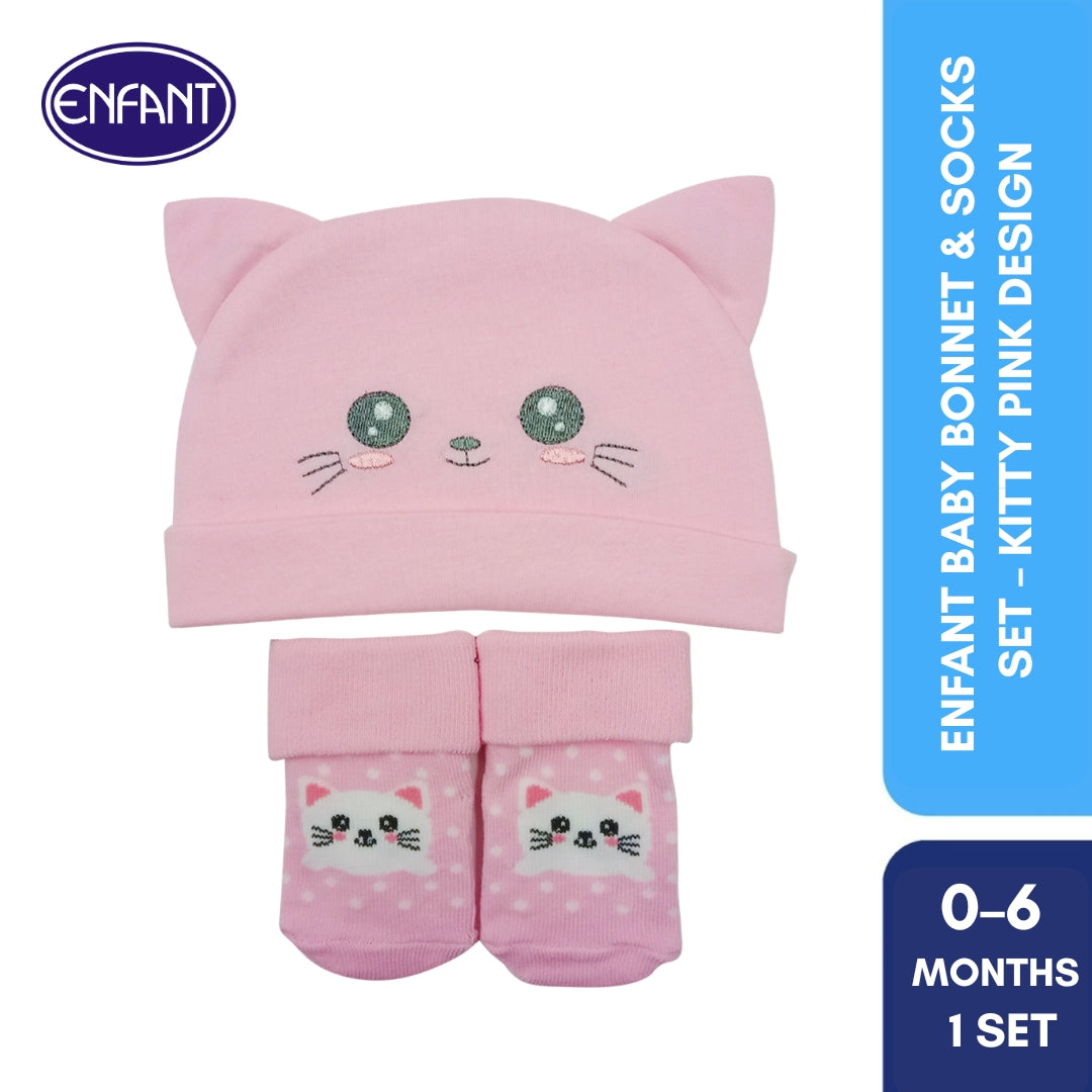 Enfant Baby Hat & Socks Set (Pink)