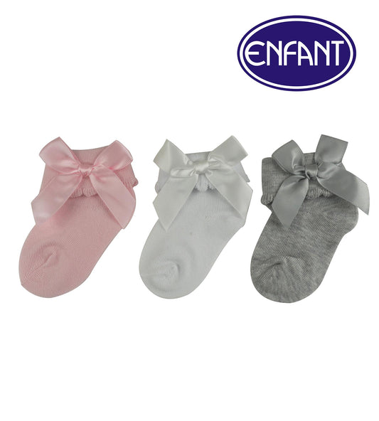 Enfant Baby Girl Socks with Ribbon Design