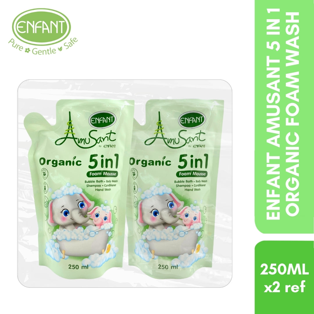 ENFANT AMUSANT 5 IN1 ORGANIC FOAM WASH 250ML X2 Refill