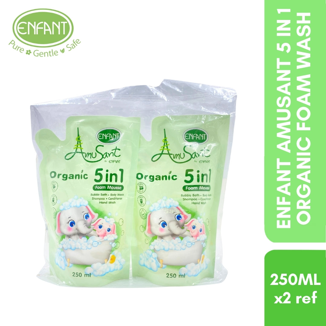 ENFANT AMUSANT 5 IN1 ORGANIC FOAM WASH 250ML X2 Refill