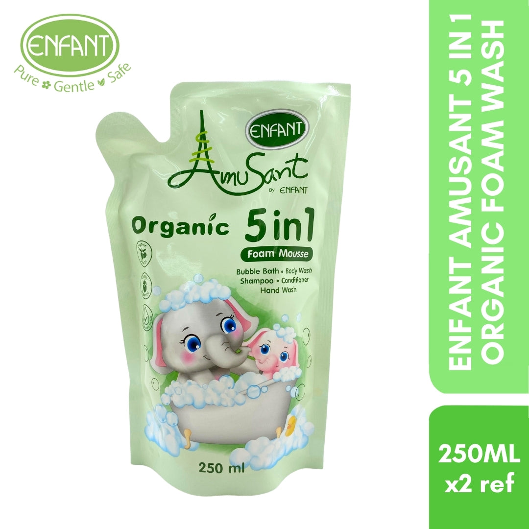 ENFANT AMUSANT 5 IN1 ORGANIC FOAM WASH 250ML X2 Refill